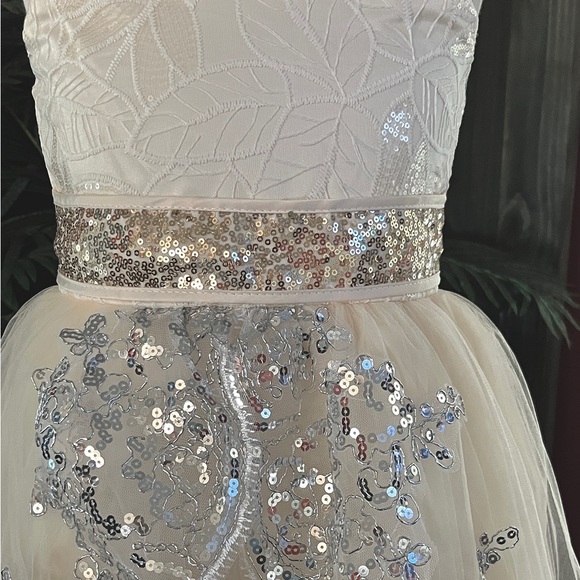 HALLOWEEN SALE!!!  BUY NOW ONLY - Girl’s Ivory Sequin Flower Girl Dress - Picture 4 of 4
